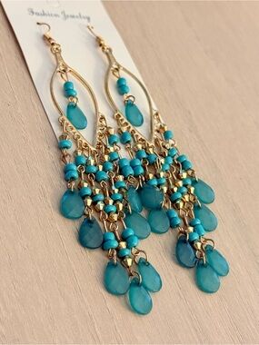 Turquoise Teardrop Dangle Earrings by